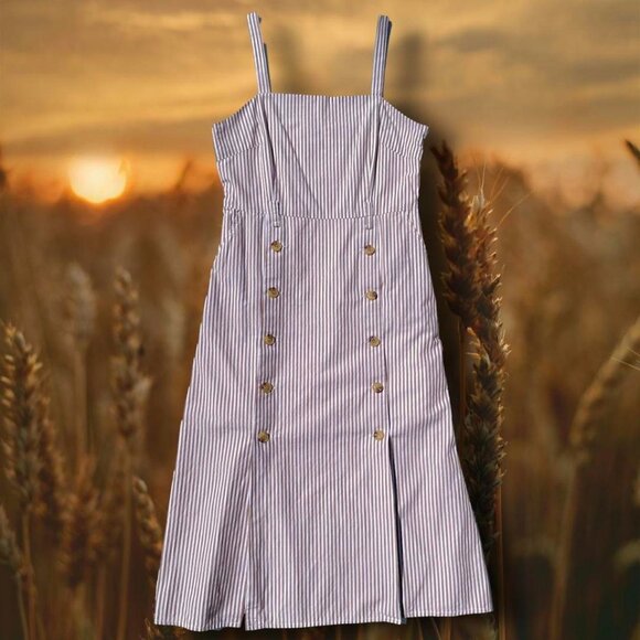 Urban Revivo Cottagecore Striped Apron Dress - Picture 1 of 6